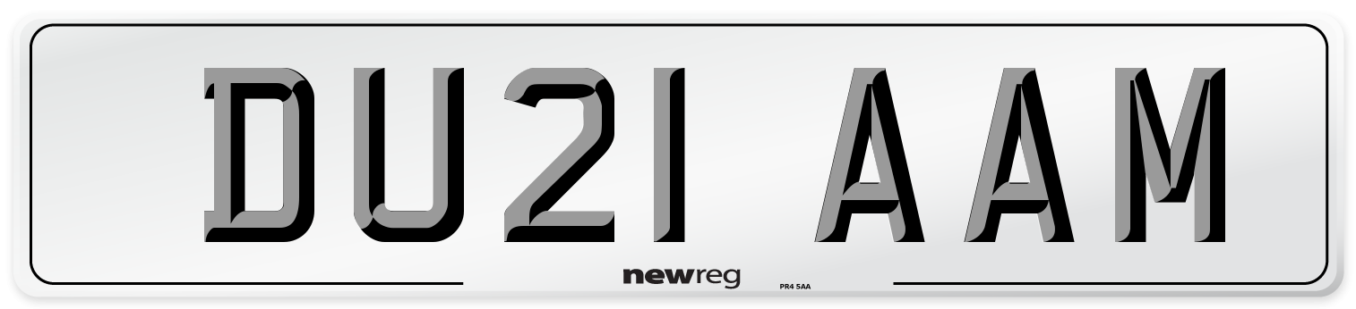 DU21 AAM Number Plate from New Reg